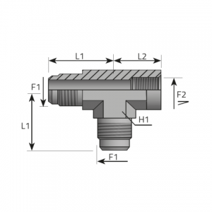 Адаптер - тройник 2 x AG-JIC / 1 x IG-NPT (боковое соединение). (TMJ.FFN.B)